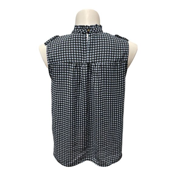 WHO What Wear Floral Mock Neck Ruffle Blouse Top L - Picture 6 of 6